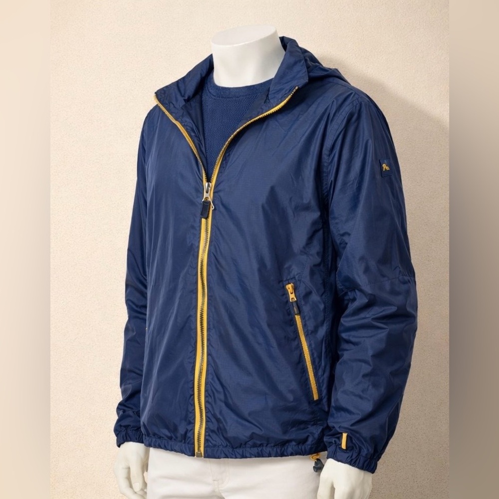 Vintage Abercrombie & Fitch Windbreaker Jacket Men's Large Navy Yellow Zip Y2K